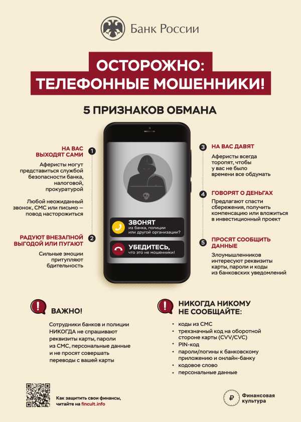 Остерегайтесь телефонных мошенников!